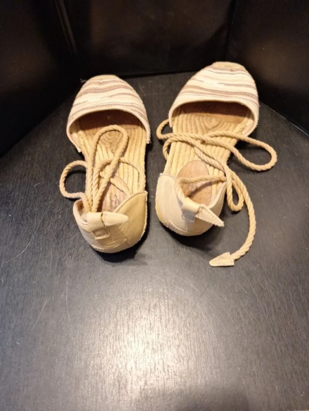 UGG Women’s Libbi Serape Espadrille Sandals Chestnut Striped Platform Shoes